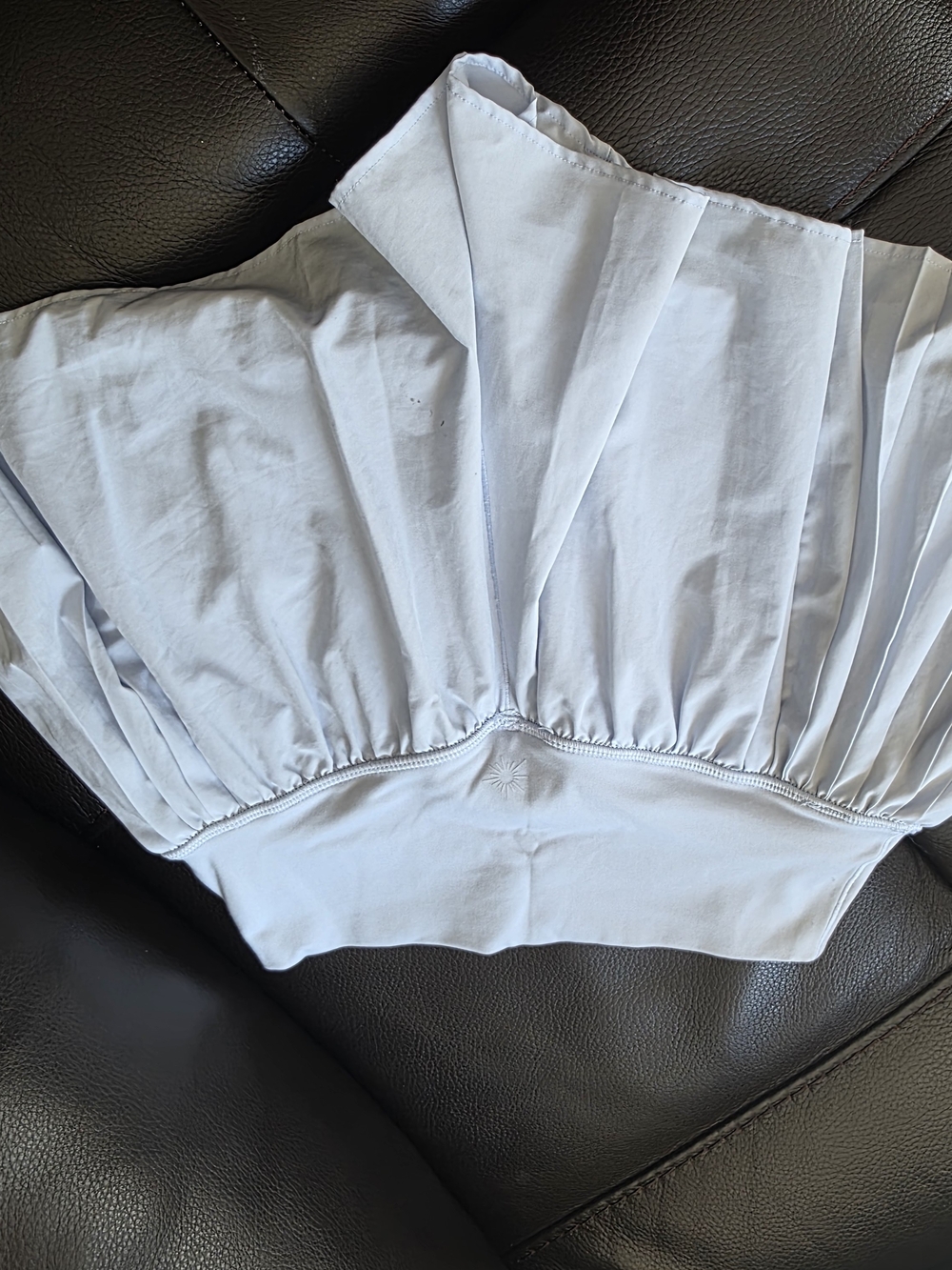 Aeire Light Blue Pleated Women's Top